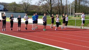 Kurz-Trainingslager der TSG Leichtathleten am ersten April-Wochenende 2017 auf der Sportanlage in Heidesheim